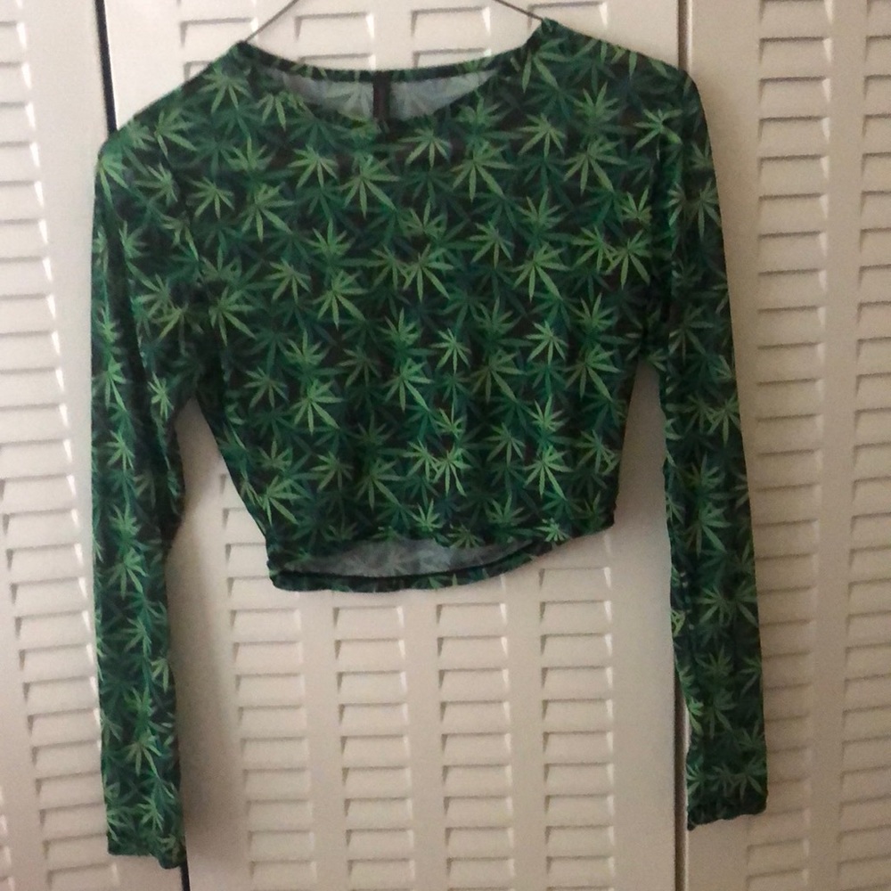 Green Crop top women’s size S/M
